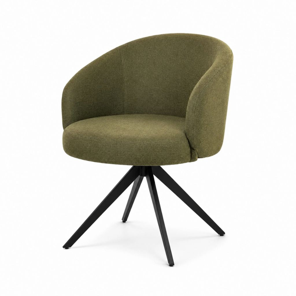 Polstersessel olivgrün Polyester mit Stahlgestell 61 x 62 x 80 cm
