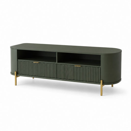 TV Lowboard Dunkelgrün MDF mit Melaminbeschichtung 160 x 40 x 55 cm