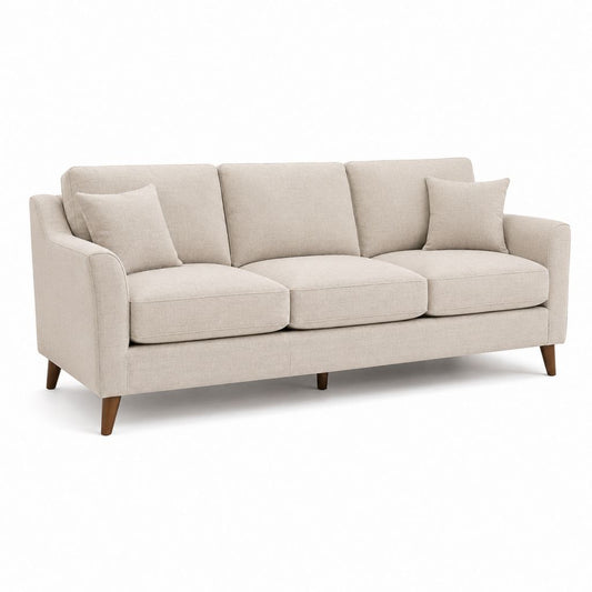 3-Sitzer Sofa Beige mit Polyesterbezug rechteckig 210 x 90 x 85 cm